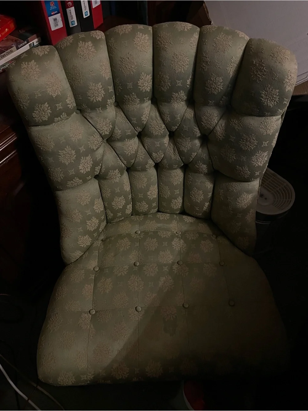Green Tufted Accent Chair Pair - Elegant Upholstered Ladies Chairs MCM